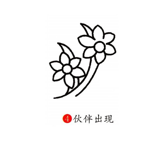 兰花简笔画彩色图片