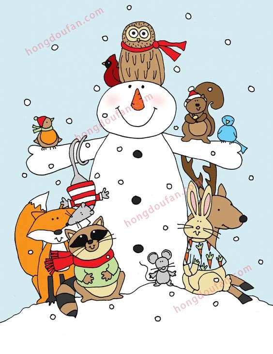 下雪 雪人简笔画大全 简笔画 第7张