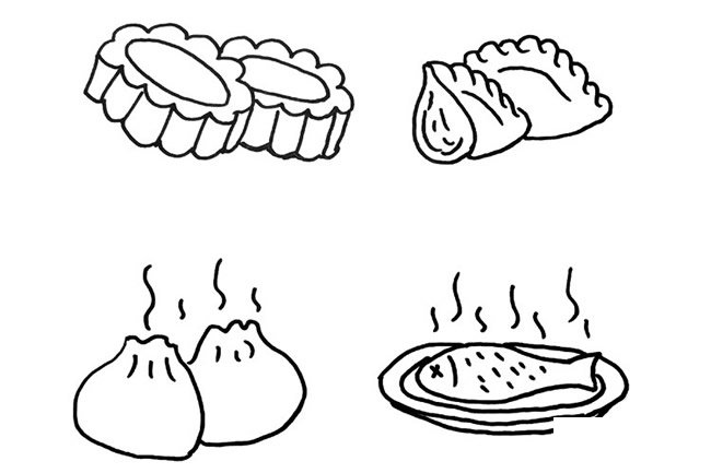 卡通食物/甜品简笔画图片大全