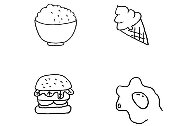 卡通食物/甜品简笔画图片大全
