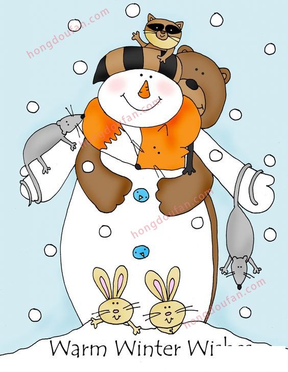 下雪 雪人简笔画大全 简笔画 第3张