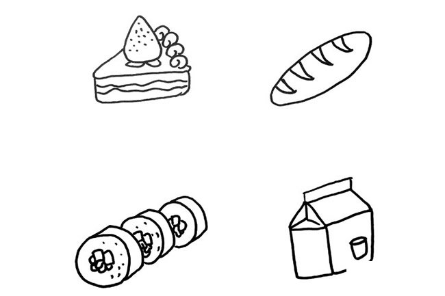 卡通食物/甜品简笔画图片大全