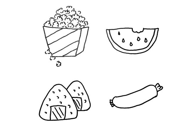 卡通食物/甜品简笔画图片大全