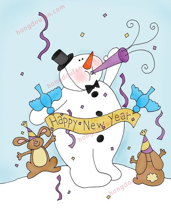 白色大雪人简笔画大全 简笔画 第5张