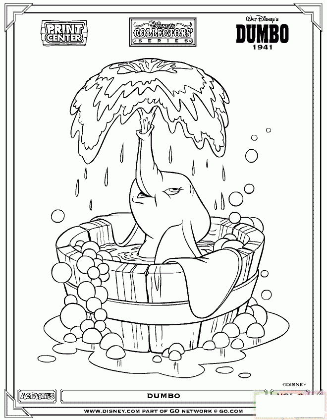 小象在木桶里洗澡简笔画