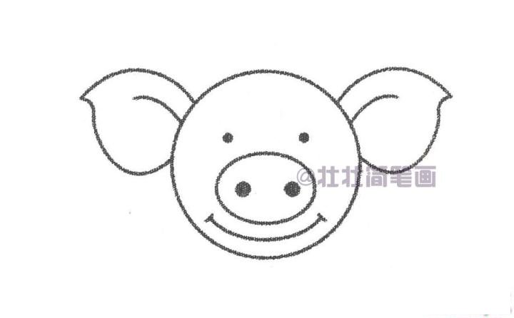 小猪简笔画画法_怎么画小猪的简笔画