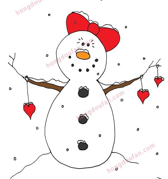白色大雪人简笔画大全 简笔画 第2张