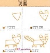 幼儿简笔画：四步画浣熊的图解教程
