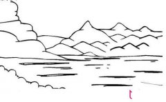 安静的湖面简笔画