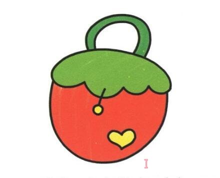 一步一步画草莓包包简笔画教程彩色可爱好看