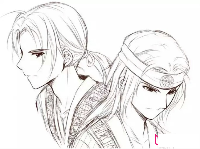 秦时明月盖聂卫庄简笔画