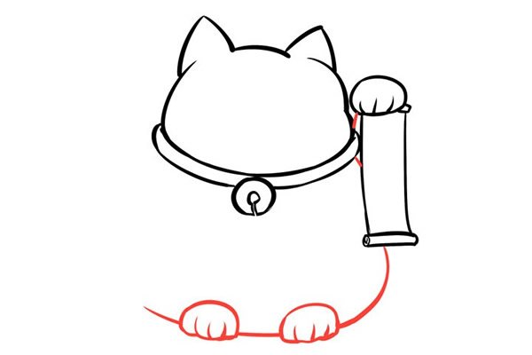 招财猫简笔画步骤图