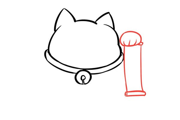招财猫简笔画步骤图