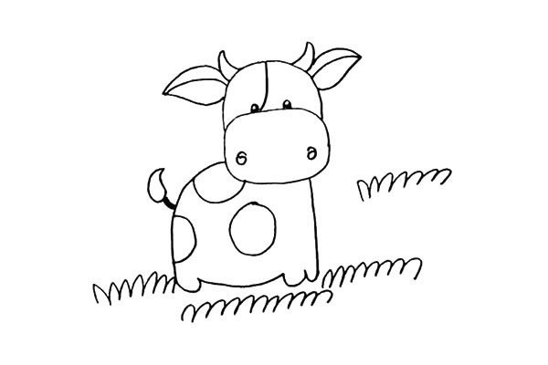 奶牛简笔画