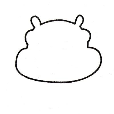 河马简笔画的画法步骤图