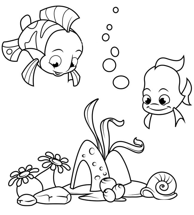 海底世界简笔画之四款可爱的珊瑚鱼简单画法