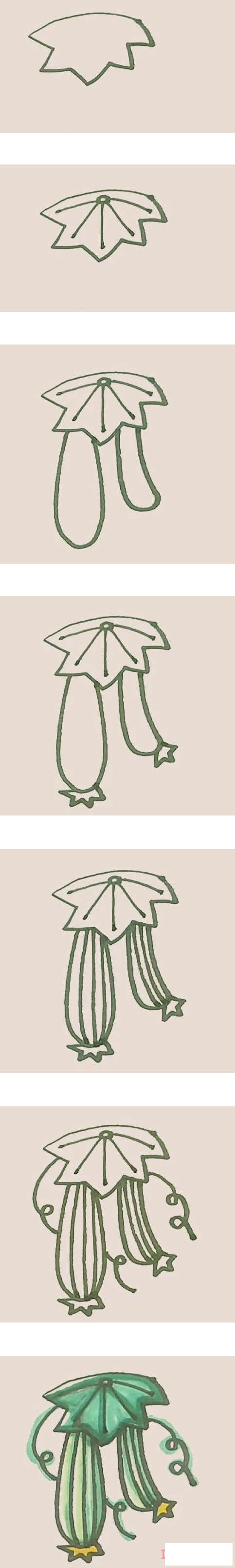 丝瓜简笔画怎么画简单好看涂颜色