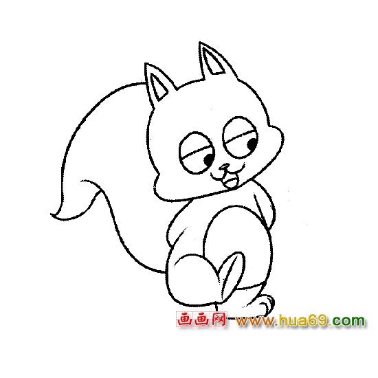 漂亮的小松鼠【简笔画】5