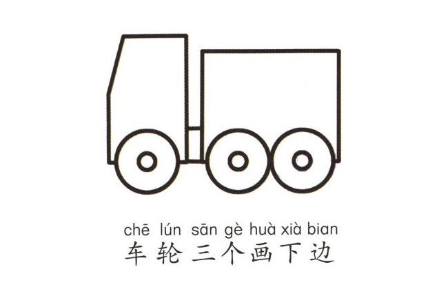 彩色消防车简笔画图片