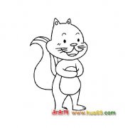 可爱的小松鼠（简笔画）1