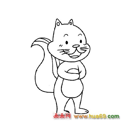 可爱的小松鼠（简笔画）1