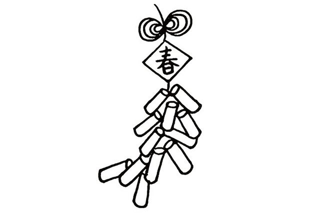 春节放鞭炮简笔画
