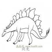 儿童简笔画作品：巨大的剑龙