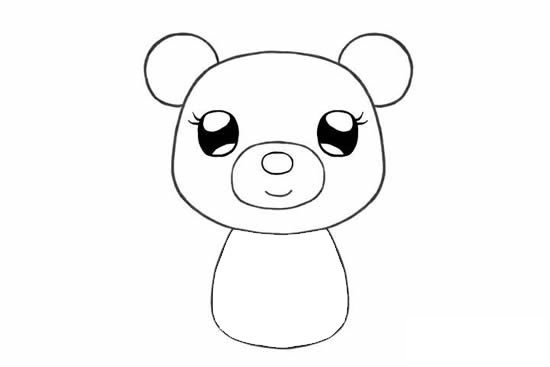 可爱的小熊姑娘简笔画画法步骤图片