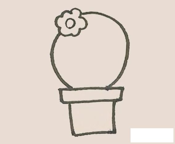 仙人球花简笔画图片