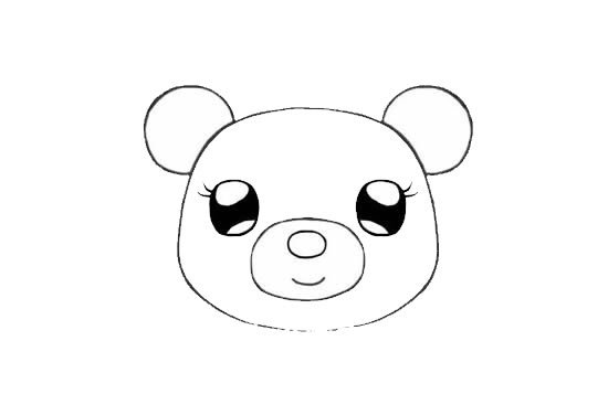 可爱的小熊姑娘简笔画画法步骤图片