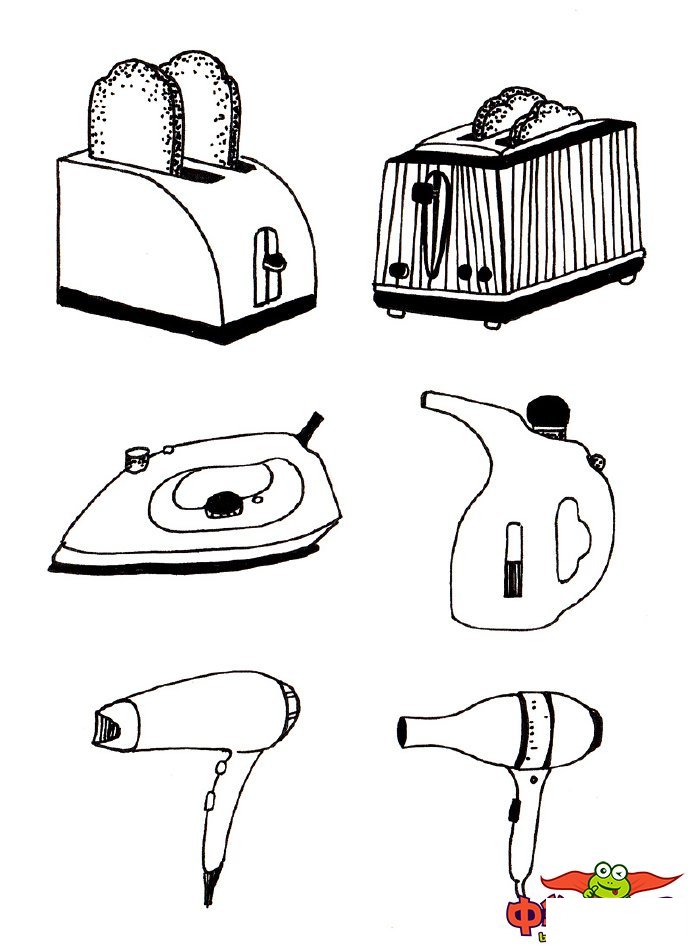 日常用品简笔画大全，各种家用电器简笔画大全
