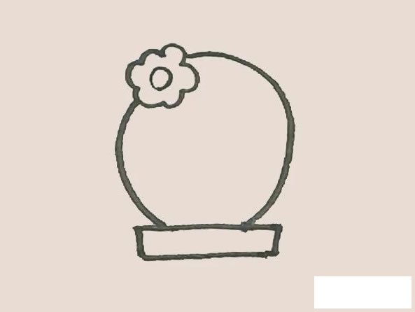 仙人球花简笔画图片