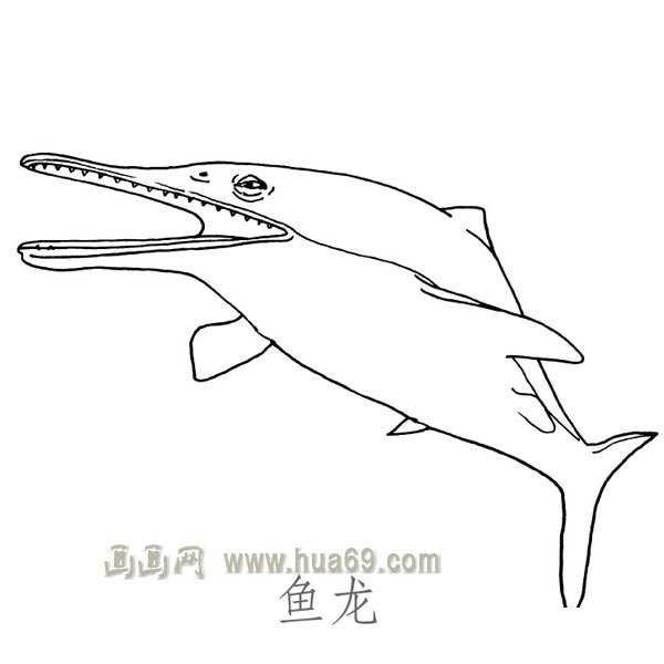 儿童简笔画作品：可怕的鱼龙
