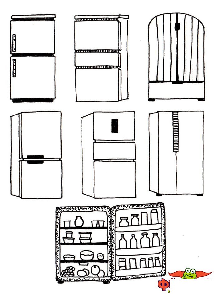 日常用品简笔画大全，各种家用电器简笔画大全