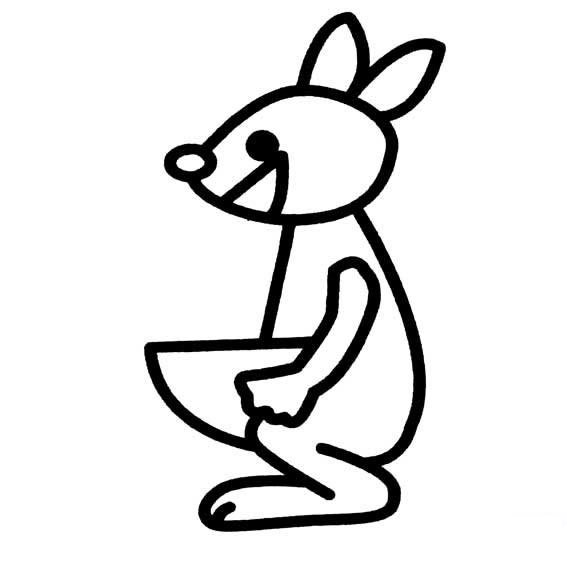 卡通画袋鼠简笔画