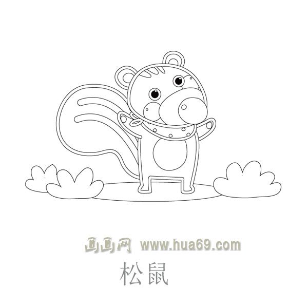 儿童简笔画作品：小松鼠