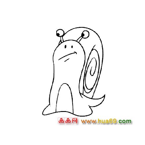 搞怪的蜗牛简笔画