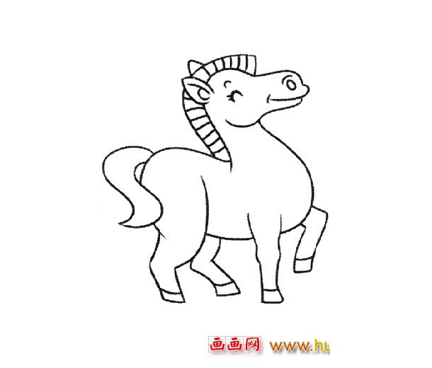 一匹彪悍的骏马（儿童简笔画）