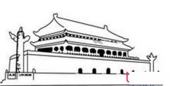 雄伟的天安门简笔画