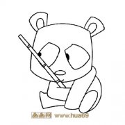 动物简笔画：吃竹子的小熊猫