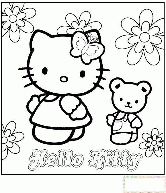 KITTY猫和小狗简笔画