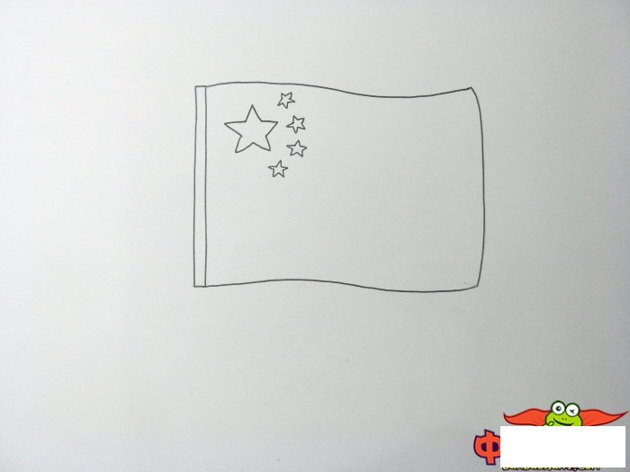 飘扬的五星红旗简笔画