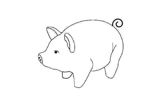 小肥猪动物简笔画步骤图片大全