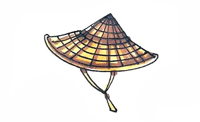 斗笠简笔画