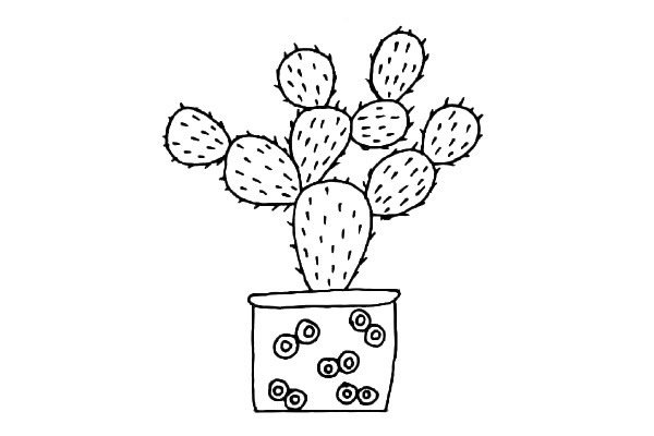 仙人掌盆栽简笔画