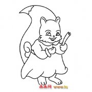 卡通简笔画【松鼠】1