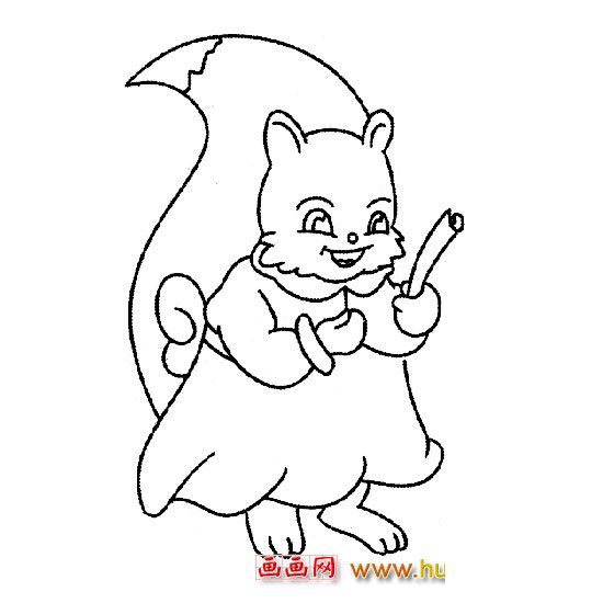 卡通简笔画【松鼠】1