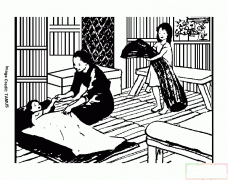 妈妈在哄小孩睡觉简笔画