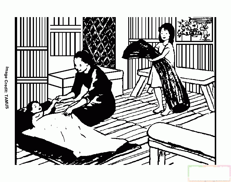 妈妈在哄小孩睡觉简笔画