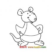 高兴的袋鼠2(简笔画)